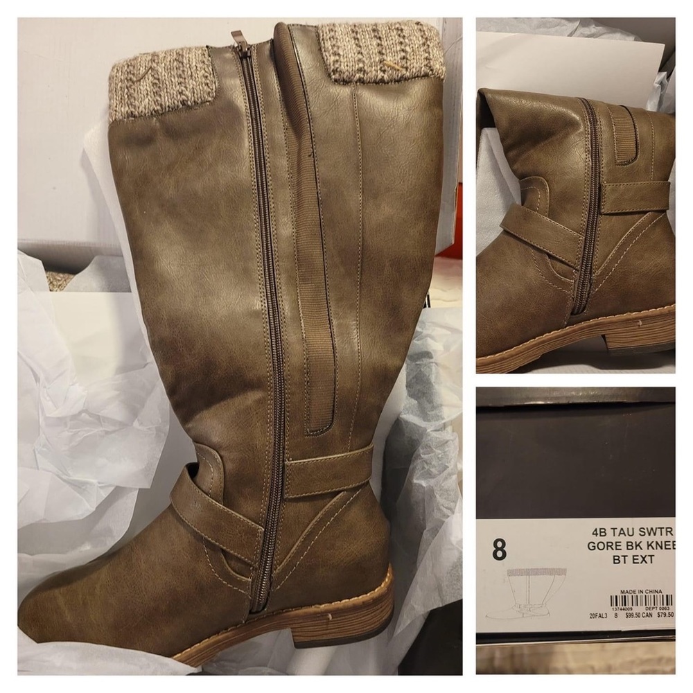 Brown sweater boots